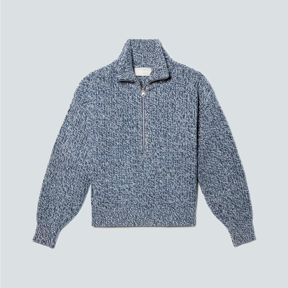 Everlane The Felted Merino Half-Zip Sweater size medium
